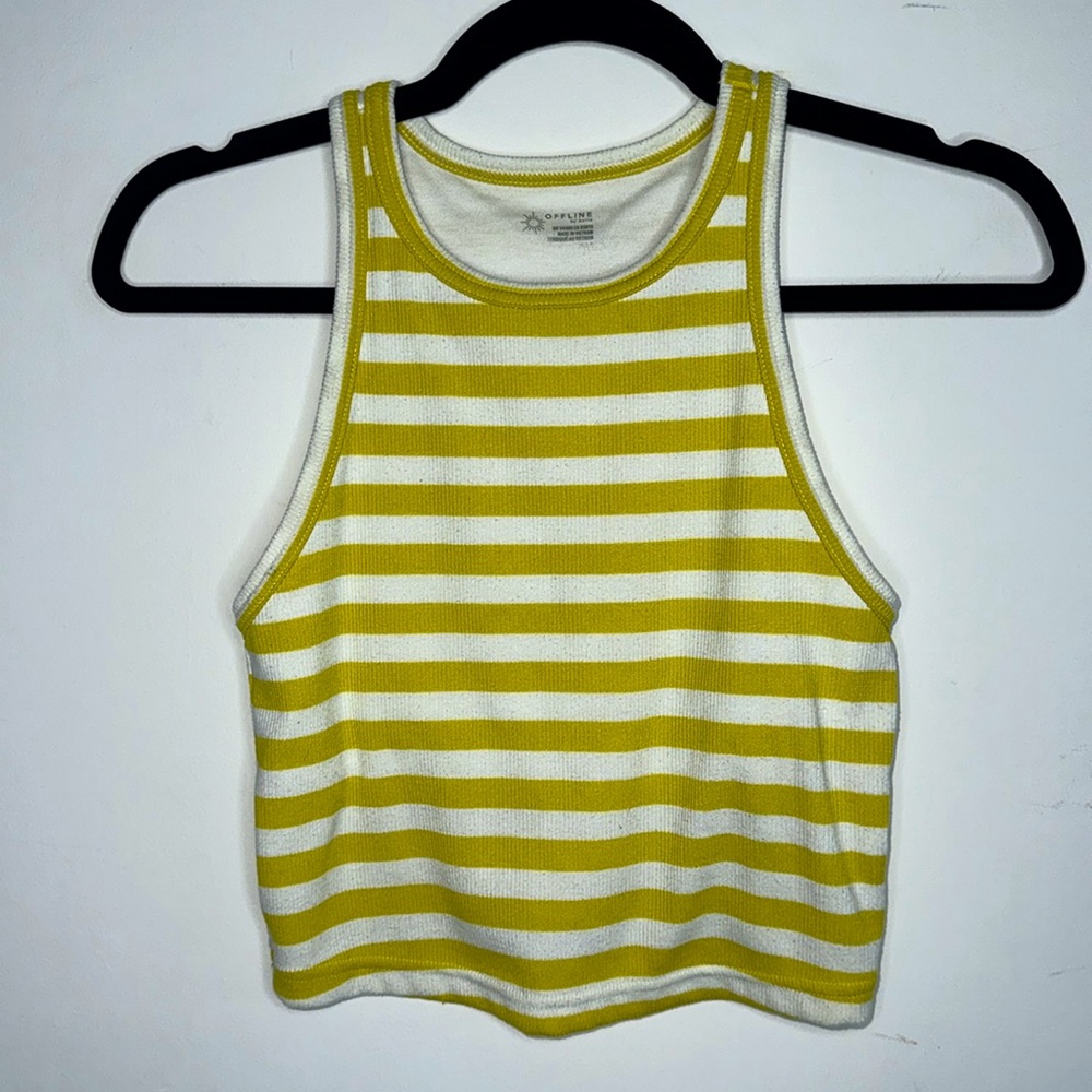 Offline by Aerie Ribbed Striped Crop Tank